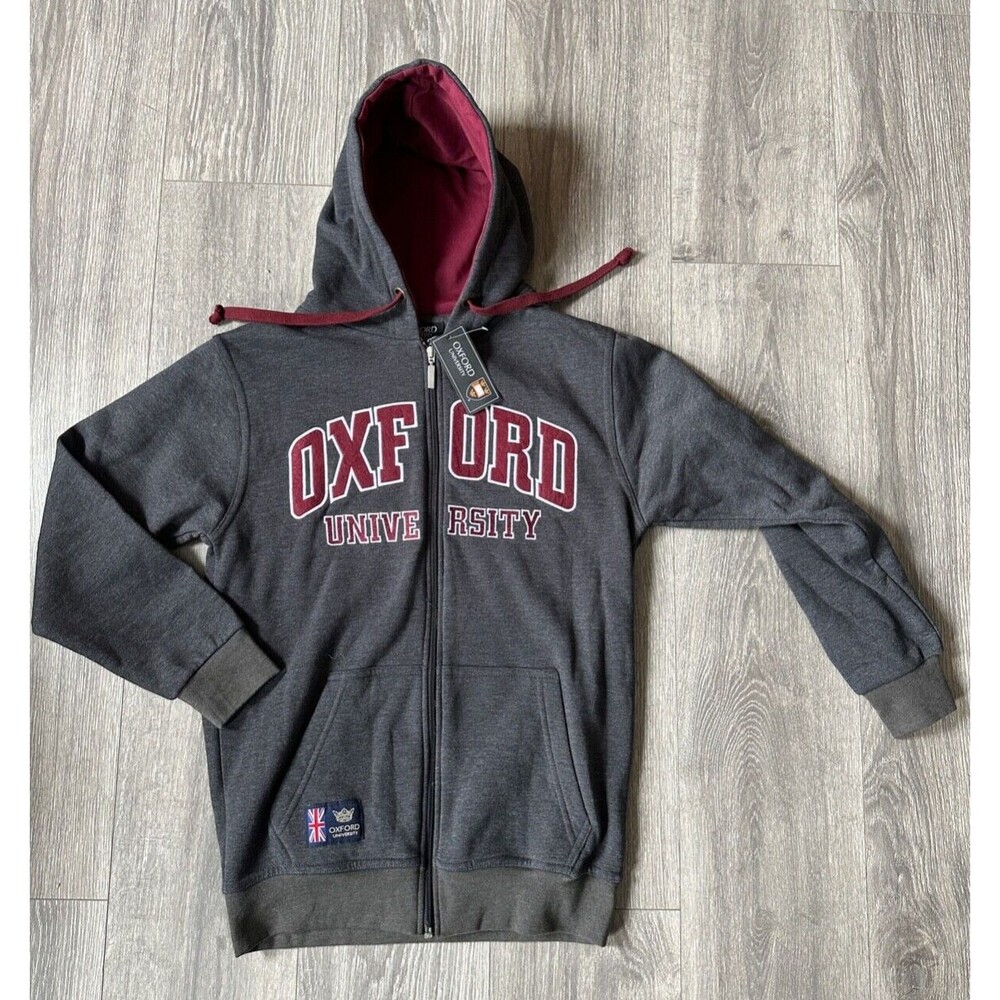Unisex Oxford University Official Licensed Full Zip Letterman Hoodie Size XS NWT